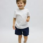 Basic T-shirt & Gabardine shorts (White)