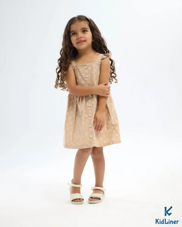 Earthy Beige-Floral Dress - Image 2