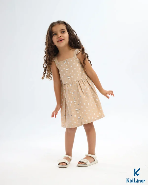 Earthy Beige-Floral Dress - Image 4