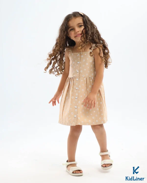 Earthy Beige-Floral Dress - Image 3