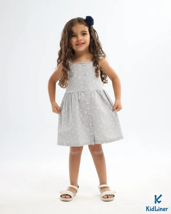 Silver-Floral Dress - Image 5