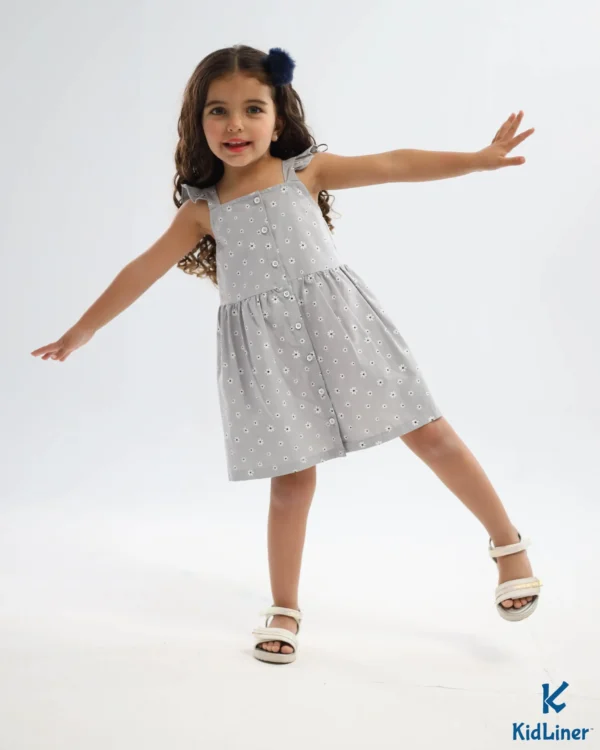 Silver-Floral Dress - Image 1